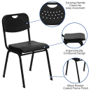 Flash Furniture RUT-GK01-BK-GG Stacking Chair w/ Black Plastic Seat & Black Metal Frame thumbnail 6