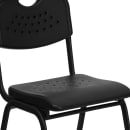 Flash Furniture RUT-GK01-BK-GG Stacking Chair w/ Black Plastic Seat & Black Metal Frame thumbnail 7