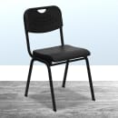 Flash Furniture RUT-GK01-BK-GG Stacking Chair w/ Black Plastic Seat & Black Metal Frame thumbnail 9