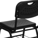Flash Furniture RUT-GK01-BK-BAS-GG Stacking Chair w/ Black Plastic Seat & Wire Book Basket - Black Metal Frame thumbnail 8