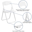 Flash Furniture RUT-I-WHITE-GG Folding Chair w/ White Plastic Back & Seat - Steel Frame, White thumbnail 6
