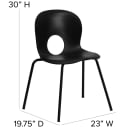 Flash Furniture RUT-NC258-BK-GG Stacking Chair w/ Black Plastic Seat & Black Metal Frame thumbnail 2
