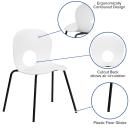 Flash Furniture RUT-NC258-WHITE-GG Stacking Chair w/ White Plastic Seat & Black Metal Frame thumbnail 6