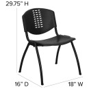 Flash Furniture RUT-NF01A-BK-GG Stacking Chair w/ Black Plastic Seat & Black Metal Frame thumbnail 2