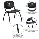 Flash Furniture RUT-NF01A-BK-GG Stacking Chair w/ Black Plastic Seat & Black Metal Frame thumbnail 6