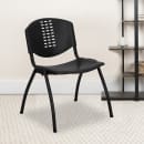 Flash Furniture RUT-NF01A-BK-GG Stacking Chair w/ Black Plastic Seat & Black Metal Frame thumbnail 9