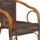 Flash Furniture SDA-AD632009D-2-GG Cadiz Indoor/Outdoor Stackable Armchair  - Dark Brown Wicker w/ Red Bamboo Aluminum Frame thumbnail 7