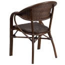 Flash Furniture SDA-AD642003R-1-GG Milano Indoor/Outdoor Stackable Armchair  - Dark Brown Wicker w/ Dark Brown Bamboo Aluminum Frame thumbnail 4