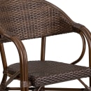 Flash Furniture SDA-AD642003R-1-GG Milano Indoor/Outdoor Stackable Armchair  - Dark Brown Wicker w/ Dark Brown Bamboo Aluminum Frame thumbnail 7