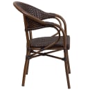 Flash Furniture SDA-AD642003R-2-GG Milano Indoor/Outdoor Stackable Armchair  - Dark Brown Wicker w/ Red Bamboo Aluminum Frame thumbnail 2