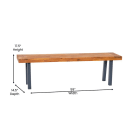 Flash Furniture THB-B01322-NAT-GG Patio Dining Bench - Indoor/Outdoor, Wood Frame, Brown thumbnail 2