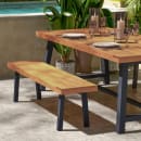 Flash Furniture THB-B01322-NAT-GG Patio Dining Bench - Indoor/Outdoor, Wood Frame, Brown thumbnail 3