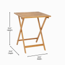 Flash Furniture THB-T6060-NAT-GG 23 1/2" Folding Table w/ Slatted Top - Acacia Wood thumbnail 2
