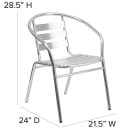 Flash Furniture TLH-017C-GG Indoor/Outdoor Stackable Armchair - Steel, Silver thumbnail 2