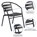 Flash Furniture TLH-017C-BK-GG Indoor/Outdoor Stackable Armchair - Steel, Black thumbnail 6