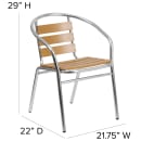 Flash Furniture TLH-017W-GG Stacking Armchair w/ Faux Teak Ladder Back & Seat, Aluminum thumbnail 2