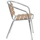 Flash Furniture TLH-017W-GG Stacking Armchair w/ Faux Teak Ladder Back & Seat, Aluminum thumbnail 3