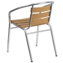 Flash Furniture TLH-017W-GG Stacking Armchair w/ Faux Teak Ladder Back & Seat, Aluminum thumbnail 4