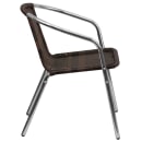 Flash Furniture TLH-020-GG Stacking Armchair w/ Dark Brown Rattan Seat & Back, Aluminum Frame thumbnail 3