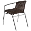 Flash Furniture TLH-020-GG Stacking Armchair w/ Dark Brown Rattan Seat & Back, Aluminum Frame thumbnail 4