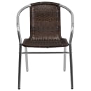 Flash Furniture TLH-020-GG Stacking Armchair w/ Dark Brown Rattan Seat & Back, Aluminum Frame thumbnail 5