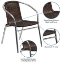 Flash Furniture TLH-020-GG Stacking Armchair w/ Dark Brown Rattan Seat & Back, Aluminum Frame thumbnail 6