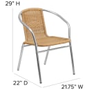 Flash Furniture TLH-020-BGE-GG Stacking Armchair w/ Beige Rattan Seat & Back, Aluminum Frame thumbnail 2