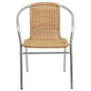 Flash Furniture TLH-020-BGE-GG Stacking Armchair w/ Beige Rattan Seat & Back, Aluminum Frame thumbnail 5