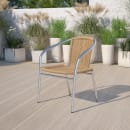 Flash Furniture TLH-020-BGE-GG Stacking Armchair w/ Beige Rattan Seat & Back, Aluminum Frame thumbnail 9
