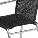 Flash Furniture TLH-020-BK-GG Stacking Armchair w/ Black Rattan Seat & Back, Aluminum Frame thumbnail 2