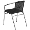 Flash Furniture TLH-020-BK-GG Stacking Armchair w/ Black Rattan Seat & Back, Aluminum Frame thumbnail 6