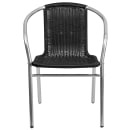 Flash Furniture TLH-020-BK-GG Stacking Armchair w/ Black Rattan Seat & Back, Aluminum Frame thumbnail 7