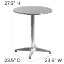 Flash Furniture TLH-052-1-GG 23 1/2" Round Indoor/Outdoor Bistro Table - 27 1/2"H, Aluminum Base/Stainless Top thumbnail 2
