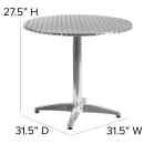 Flash Furniture TLH-052-3-GG 31 1/2" Round Indoor/Outdoor Bistro Table - 27 1/2"H, Aluminum Base/Stainless Top thumbnail 2