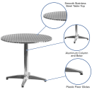Flash Furniture TLH-052-3-GG 31 1/2" Round Indoor/Outdoor Bistro Table - 27 1/2"H, Aluminum Base/Stainless Top thumbnail 3