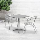 Flash Furniture TLH-053-2-GG 27 1/2" Square Indoor/Outdoor Bistro Table - 27 1/2"H, Aluminum Base/Stainless Top thumbnail 4