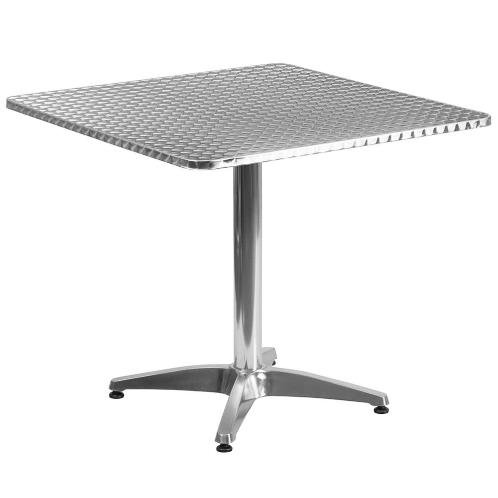 Flash Furniture TLH-053-3-GG 31 1/2" Square Indoor/Outdoor Bistro Table - 27 1/2"H, Aluminum Base/Stainless Top