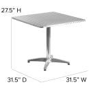 Flash Furniture TLH-053-3-GG 31 1/2" Square Indoor/Outdoor Bistro Table - 27 1/2"H, Aluminum Base/Stainless Top thumbnail 2