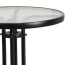 Flash Furniture TLH-070-1-GG 23 3/4" Round Patio Table w/ Glass Top - Metal Base, Black thumbnail 4