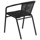 Flash Furniture TLH-071RD-037BK2-GG 23 3/4" Round Patio Table & (2) Black Rattan Arm Chair Set - Glass Top, Black Metal Base thumbnail 5
