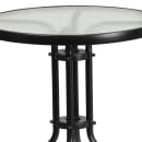 Flash Furniture TLH-071RD-037BK2-GG 23 3/4" Round Patio Table & (2) Black Rattan Arm Chair Set - Glass Top, Black Metal Base thumbnail 7