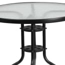 Flash Furniture TLH-072RD-017CBK4-GG 31 1/2" Round Patio Table & (4) Arm Chair Set - Glass Top, Black Metal Base thumbnail 7