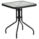 Flash Furniture TLH-0731SQ-017CBK2-GG 23 1/2" Square Patio Table & (2) Arm Chair Set - Glass Top, Black Metal Base thumbnail 3