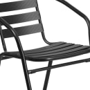 Flash Furniture TLH-0732SQ-017CBK4-GG 31 1/2" Square Patio Table & (4) Arm Chair Set - Glass Top, Black Metal Base thumbnail 8