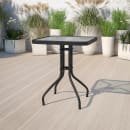 Flash Furniture TLH-073A-1-GG 23 1/2" Square Patio Table w/ Glass Top - Metal Base, Black thumbnail 3