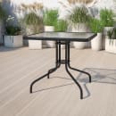 Flash Furniture TLH-073A-2-GG 31 1/2" Square Patio Table w/ Glass Top - Metal Base, Black thumbnail 5