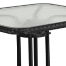 Flash Furniture TLH-073R-BK-GG 28" Square Patio Table w/ Glass Top & Black Rattan Edge - Metal Base, Black thumbnail 4
