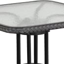 Flash Furniture TLH-073R-GY-GG 28" Square Patio Table w/ Glass Top & Gray Rattan Edge - Metal Base, Black thumbnail 4