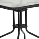 Flash Furniture TLH-073SQ-037BK2-GG 28" Square Patio Table & (2) Black Rattan Arm Chair Set - Glass Top, Black Metal Base thumbnail 7