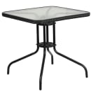 Flash Furniture TLH-073SQ-037BK4-GG 28" Square Patio Table & (4) Black Rattan Arm Chair Set - Glass Top, Black Metal Base thumbnail 3